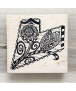  Heart Stamp, gently used, Just For Fun, wood mount, card making, paper ... - $14.05