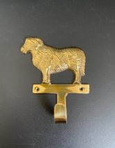 Vintage Solid Brass Sheep Lamb Wall Hanging Plant Hat Coat Purse Key Tow... - $35.00