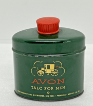 VINTAGE AVON 1940&#39;s / 50&#39;s TALC  FOR  MEN  CONTAINER with TALC Green Tin... - $9.49