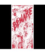Psycho Dexter Zombie-Beware Bloody Door Cover-Halloween Horror Prop Deco... - £5.47 GBP