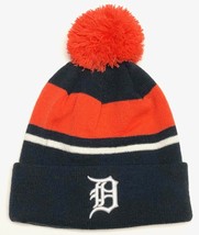 Detroit Tigers MLB Fan Favorite Navy Blue Pom Knit Hat Cap Adult Winter Beanie - £15.97 GBP