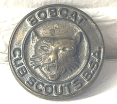 Vintage Bobcat Cub Scout Brass Lapel Pin Boy Scouts Of America BSA  - $4.70