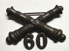 1902-1905, U.S ARMY ARTILLERY CORPS, BRONZE, 60th FIELD ARTILLERY, COLLA... - $34.65