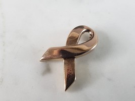 Womens Vintage Estate 14k Rose Gold Cure Cancer Ribbon Pendant 3.4g E3710 - £435.24 GBP