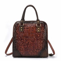 2022 New Vintage Leather Totes Women Letter Zipper Handbags&amp;Crossbody&amp;Shoulder B - £93.36 GBP