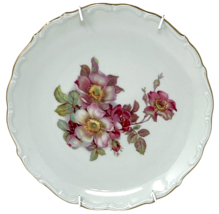 Vtg. Bavaria Schumann Wild Rose Plate E & R Golden Crown Arzberg Germany 7.5" image 2