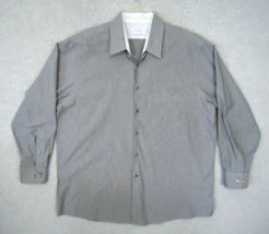 Van Heusen Men&#39;s Dress Shirt Shirt Long Sleeve Gray Geometric 17 Stretch - $10.22