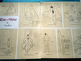 Rise &amp; Shine by Stan Hunt Two Page Magazine Cartoon Advertisement Art 1954 - £4.77 GBP