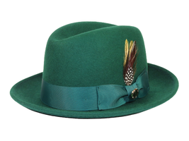 Men Bruno Capelo Hat Australian Wool Crushable Center Dent CHICAGO CH305 Emerald - £51.78 GBP