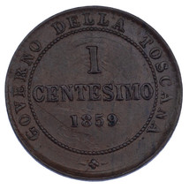1859 Italiano Dichiara Toscana 1 Centesimo, UNC Condizioni C #81 - £83.08 GBP