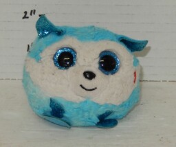 Ty Puff Puffies Prince 2&quot; Beanie baby Boos plush toy Blue white - $9.85