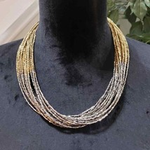Women Gold Silver Multilayer Round Beaded Lobster Clasp Fashion Jewelry Necklace - £19.66 GBP