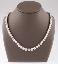 18k White Gold Round Diamond Tennis Necklace TDW = 43.19 ct 17&quot; Gorgeous - £137,850.53 GBP