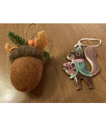 Two Oraments A Squirrel and His Acorn - £10.30 GBP