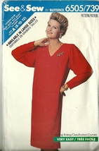 See And Sew Sewing Pattern 6505 739 Misses Womens Dress Size 8 10 12 Used - $9.98