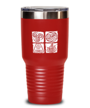 Inspirational Tumbler Avatar Elements Square, Water Earth Fire Air Red-T-30oz  - £24.95 GBP