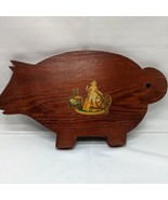 Wooden Pig Cutting Board Decor With Cleaning Maid And Baby Sleeping Matt... - $16.84