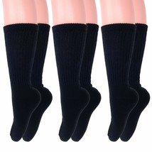 AWS/American Made Long Cotton Casual Crew Socks for Men and Women (Black 3 Pairs - £8.05 GBP+