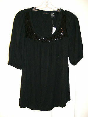 Primary image for New York & Company Size Small Black w/ Sparkles Ladies Top (New w/ Tag)
