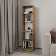 Verdi Eco 5-Shelf Bookcase - Macadamia/White Manufactured Wood - $3,126.18 MXN
