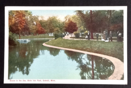 Belle Isle Park Swans in the Zoo Scenic View Detroit Michigan MI Postcard c1910s - £6.28 GBP