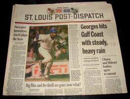 1998 Sept 29 St Louis Post Dispatch Newspaper Mark McGwire Sammy Sosa HR... - £10.38 GBP