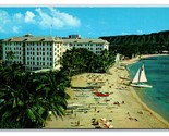 Moana Hotel Spiaggia Vista Waikiki Hawaii Hi Unp Cromo Cartolina H19 - $3.03