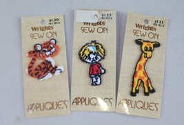  Wrights Vtg 1970s Sew.On Patchs Tiger, Child, Giraffe New Sealed Package - $17.79