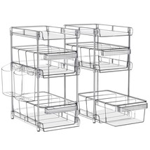 Clear Bathroom Organizers 2 Sets 3 Tier, Stackable Under Kitchen Sink Organizers - £37.79 GBP