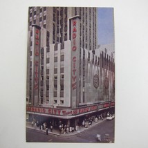 Postcard New York City Radio City Music Hall Corner Photo Vintage UNPOSTED RARE - $5.99