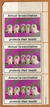 Very Fine Mint Local Cinderella Streep 3 Stamps &quot; Annual RE-VACCINATION. Dogs &quot; - £0.87 GBP