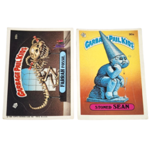 VINTAGE 1980&#39;s GARBAGE PAIL KIDS CARD STICKER 90a 88b STONED SEAN FARRAH... - $20.90