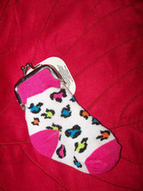 Pink w/ Leopard Print Sock Change Purse NEW LAST ONE - £10.30 GBP