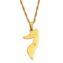 Anniyo 3CM Small Somalia Map Necklace for Women/Girl Gold Color Jewelry Soomaali - £12.88 GBP