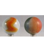 2 TOTAL vintage AKRO AGATE SHOOTER marbles 7/8&quot; rare old ESTATE SALE - $655.52 MXN