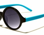 Girls Willow Round Black Sunglasses with Blue Temples kid 2507 Blue 72 - $9.17