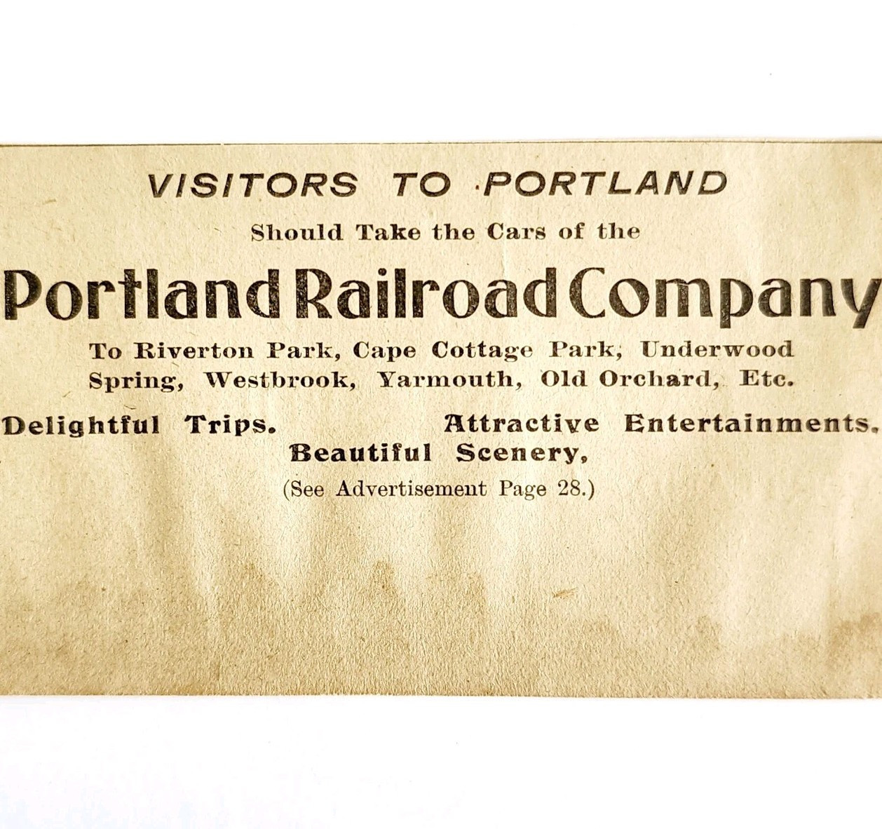 1906 Portland Railroad Company Advertisement Maine Railway Line Train E17E - $19.99