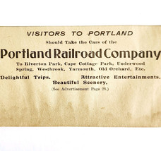 1906 Portland Railroad Company Advertisement Maine Railway Line Train E17E - $19.99