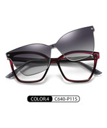 Magnetic Polarized Set Of Glasses Women&#39;s  Cat&#39;s Eye Frame Cg7802 Trendy... - £13.81 GBP