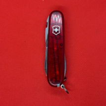 Swiss Army Spartan Lite LED Ruby Translucent Victorinox Pocket Knife w/Box - $48.49