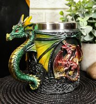 Ebros Mythical Fantasy Fire &amp; Earth Dragon W/ Celtic Knotwork Novelty Co... - €21,60 EUR