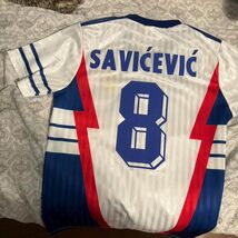 Yugoslavia 1990 Away Short Sleeve Shirt Name Set SAVICEVIC#8 - $33.25
