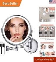 Elegant Wall-Mounted 8&quot; Dimmable Makeup Mirror with Rechargeable Battery - $63.00