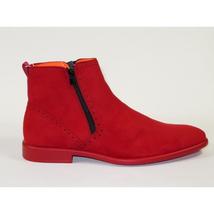 Men TAYNO Chelsea Chukka Soft Micro Suede Zip up Boot Coupe S Red image 7