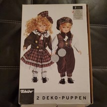 Tchibo 2 Deko Puppen German Made Handmade Porcelain DOLLS Boy Girl Vintage - £68.33 GBP