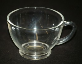 Anchor Hocking Punch Snack Tea Coffee Cup Clear Glass Footed Vintage MCM - £10.24 GBP
