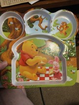 Zak Designs  Winnie The Pooh Melamine Divided Childs Plate Tigger Piglet - £5.53 GBP