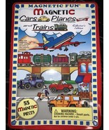 Magnetic Cars, Planes and Trains Childrens Fun Magnetic Travel SET with Case - $21.66
