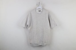 Vintage 90s Streetwear Womens XL Blank Short Sleeve Crewneck Sweatshirt Gray USA - $49.45