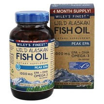 Wiley&#39;s Finest Wild Alaskan Fish Oil 1000mg EPA + DHA Peak EPA, 120 Softgels - £56.77 GBP